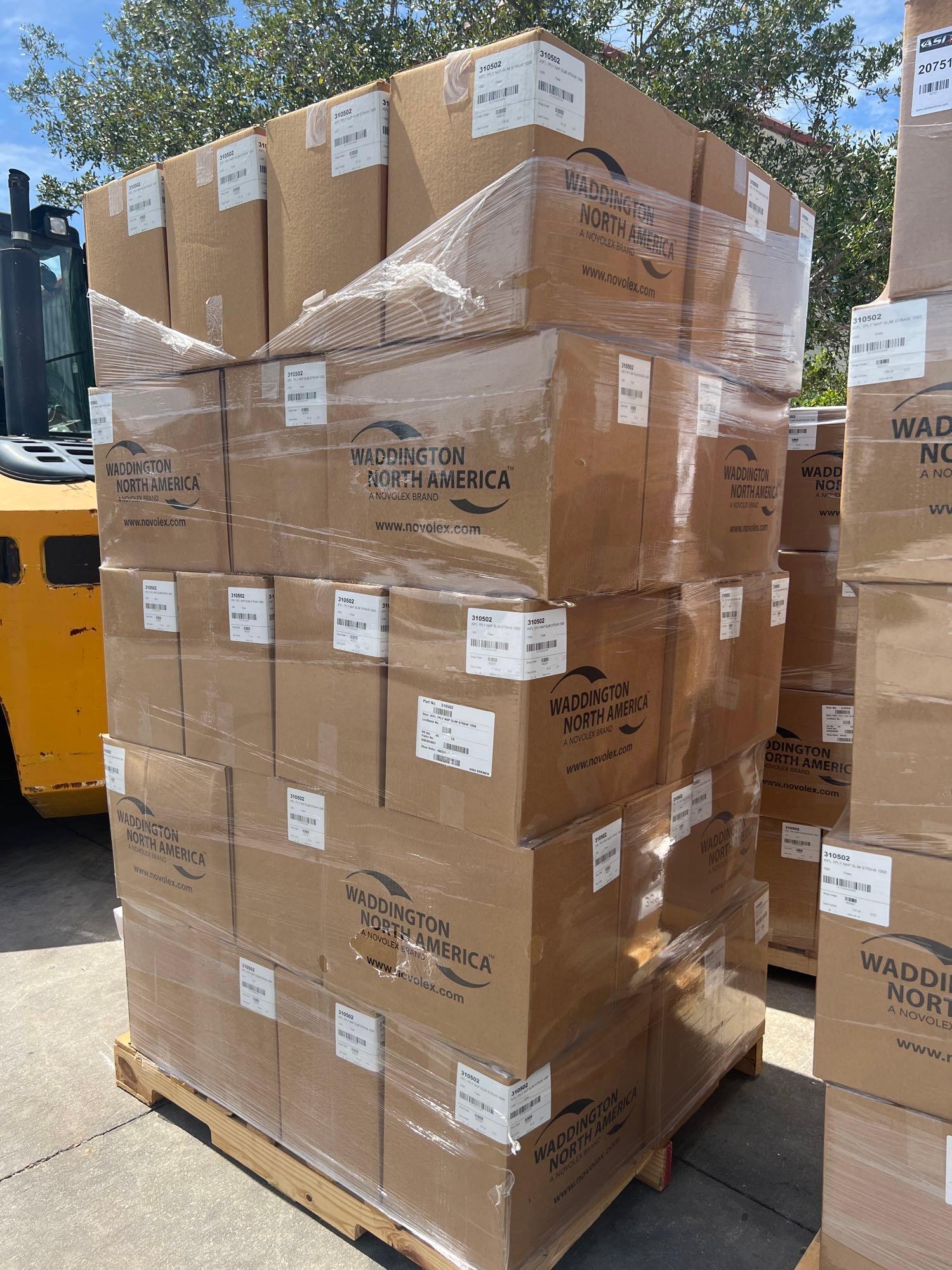 PALLET OF APPROXIMATELY 45 CASES OF INDIVIDUALLY WRAPPED NAPKIN/STRAW KIT, 1000 UNITS PER CASE