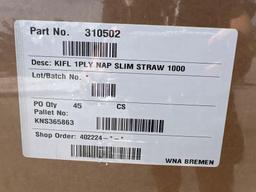 PALLET OF APPROXIMATELY 45 CASES OF INDIVIDUALLY WRAPPED NAPKIN/STRAW KIT, 1000 UNITS PER CASE