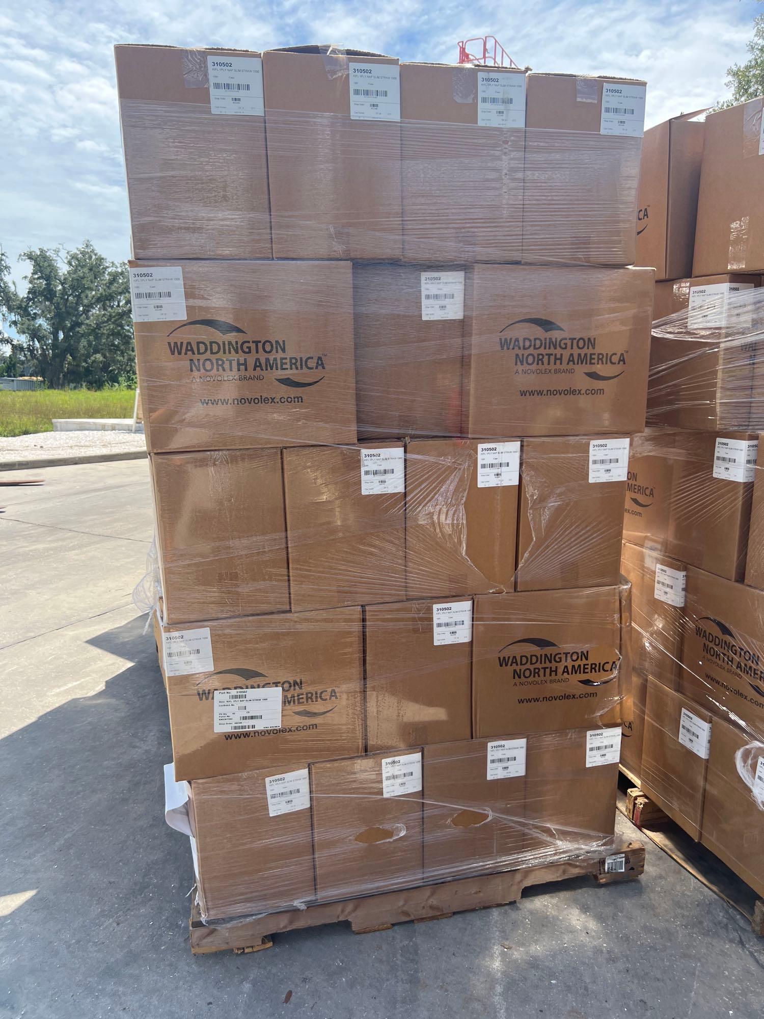 PALLET OF APPROXIMATELY 45 CASES OF INDIVIDUALLY WRAPPED NAPKIN/STRAW KIT, 1000 UNITS PER CASE