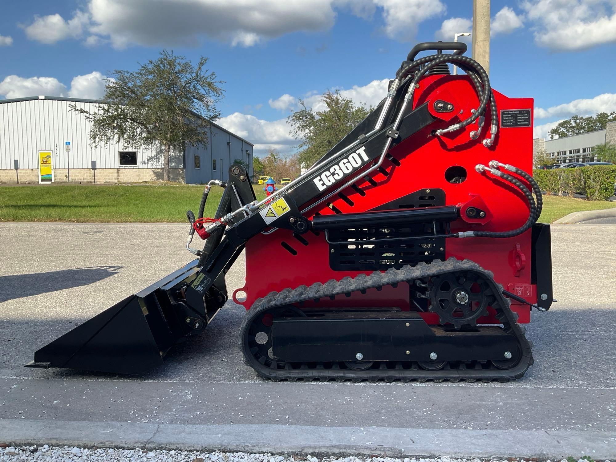 2024 EGN SKID STEER LOADER MODEL EG360T, GAS POWERED, ELECTRIC START, RUBBER TRACKS