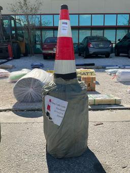 ( 1 ) STACK OF SAFETY TRAFFIC CONES, APPROX 15in X 27in, APPROX 20 CONES TOTAL