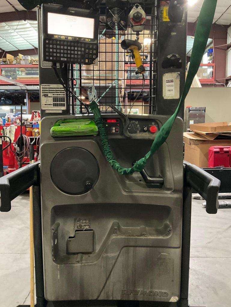 RAYMOND ORDER PICKER MODEL 560-OPC30TT, ELECTRIC, APPROX MAX CAPACITY 3000, APPROX MAX HEIGHT 210...