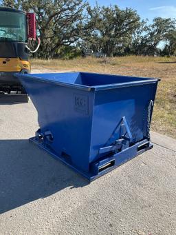 UNUSED 1.5 CU YARD SELF DUMPING HOPPER WITH FORK POCKETS