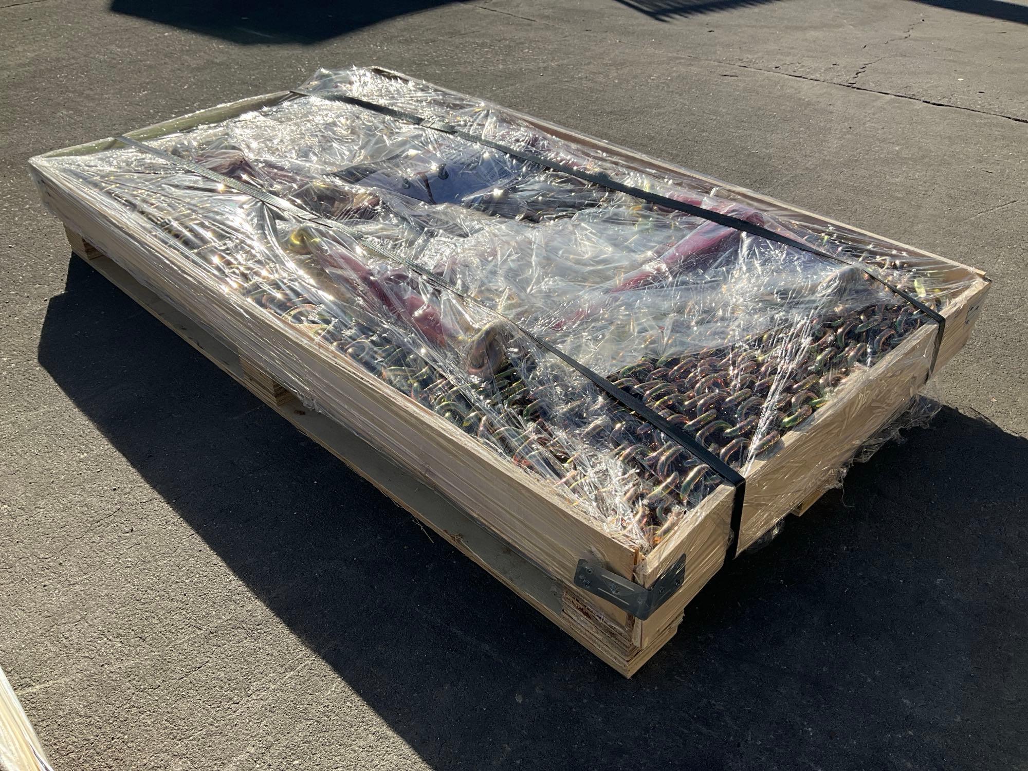 UNUSED LANDHONOR...RATCHET BINDERS & CHAINS SET MODEL LHR-RC9200, 5 BINDERS (9,200LB) &...10 G70 ...
