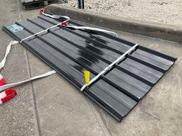 ( 1 ) STACK OF UNUSED METAL ROOF PANELS, APPROX 8FT L x 3FT W , APPROX QTY 30 PANELS