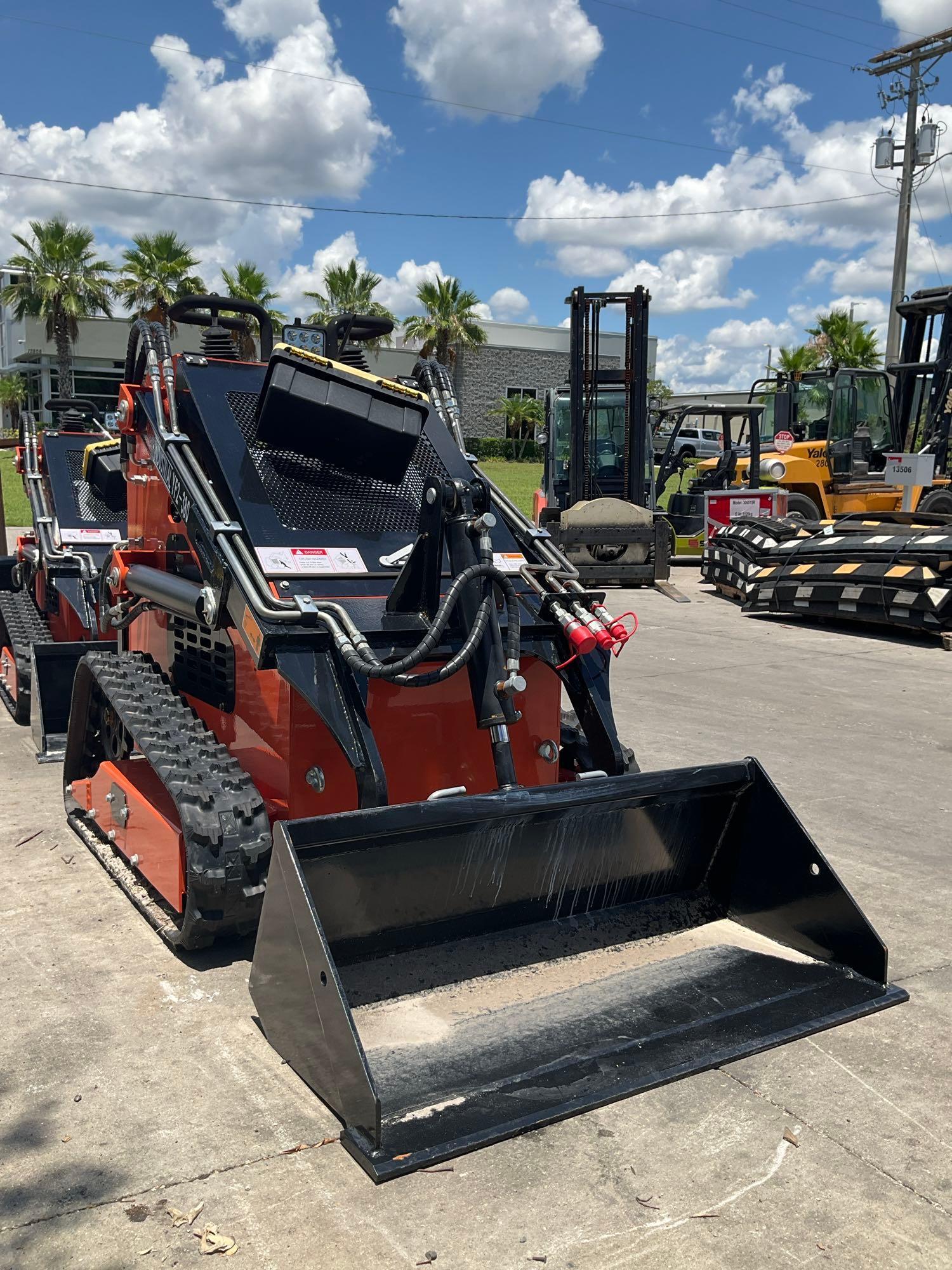 UNUSED...AGROTK MINI SKID STEER LOADER MODEL AGT-YF2-380, GAS POWERED, ELECTRIC START, RUBBER TRA...