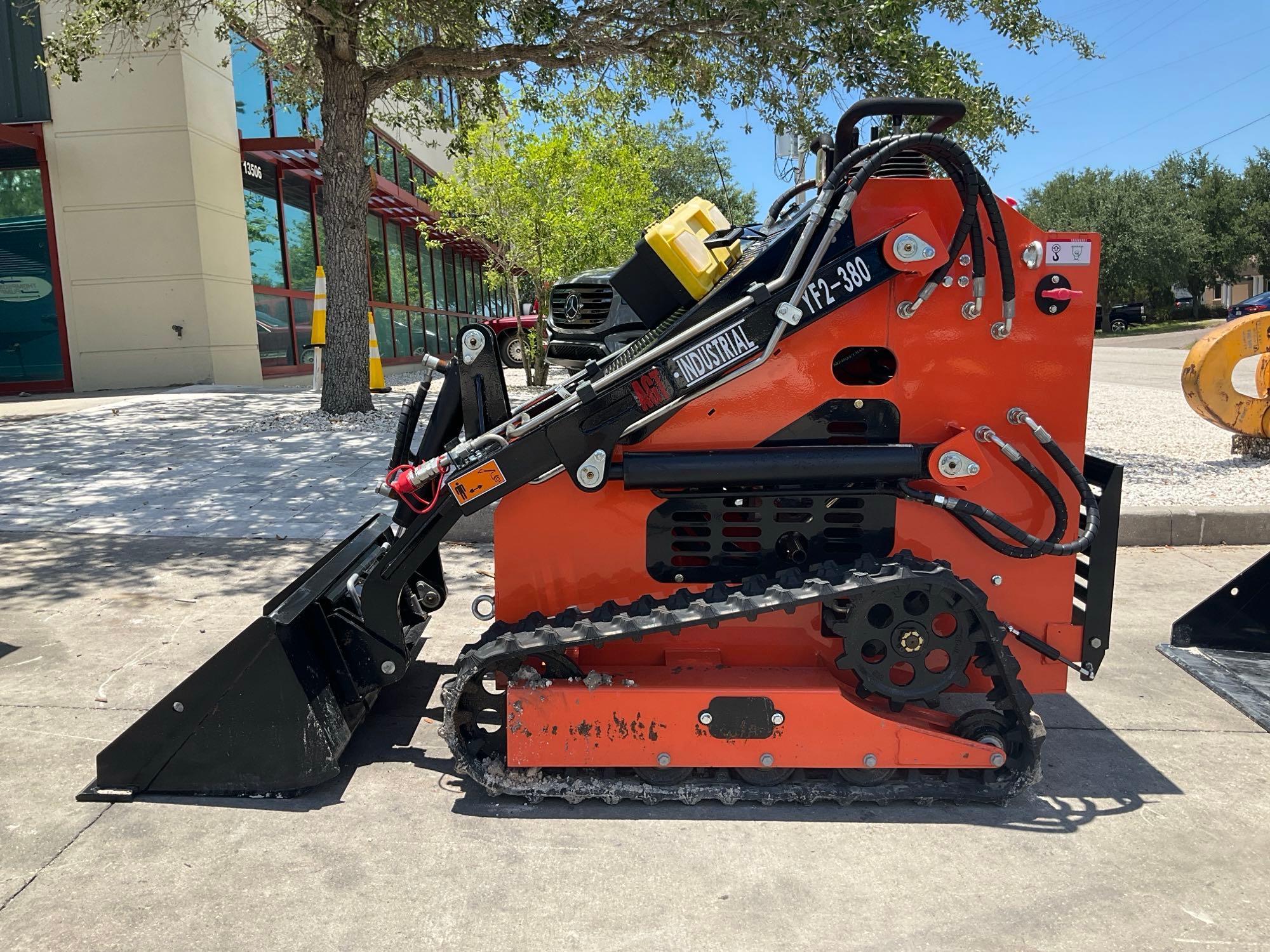 UNUSED...AGROTK MINI SKID STEER LOADER MODEL AGT-YF2-380, GAS POWERED, ELECTRIC START, RUBBER TRA...