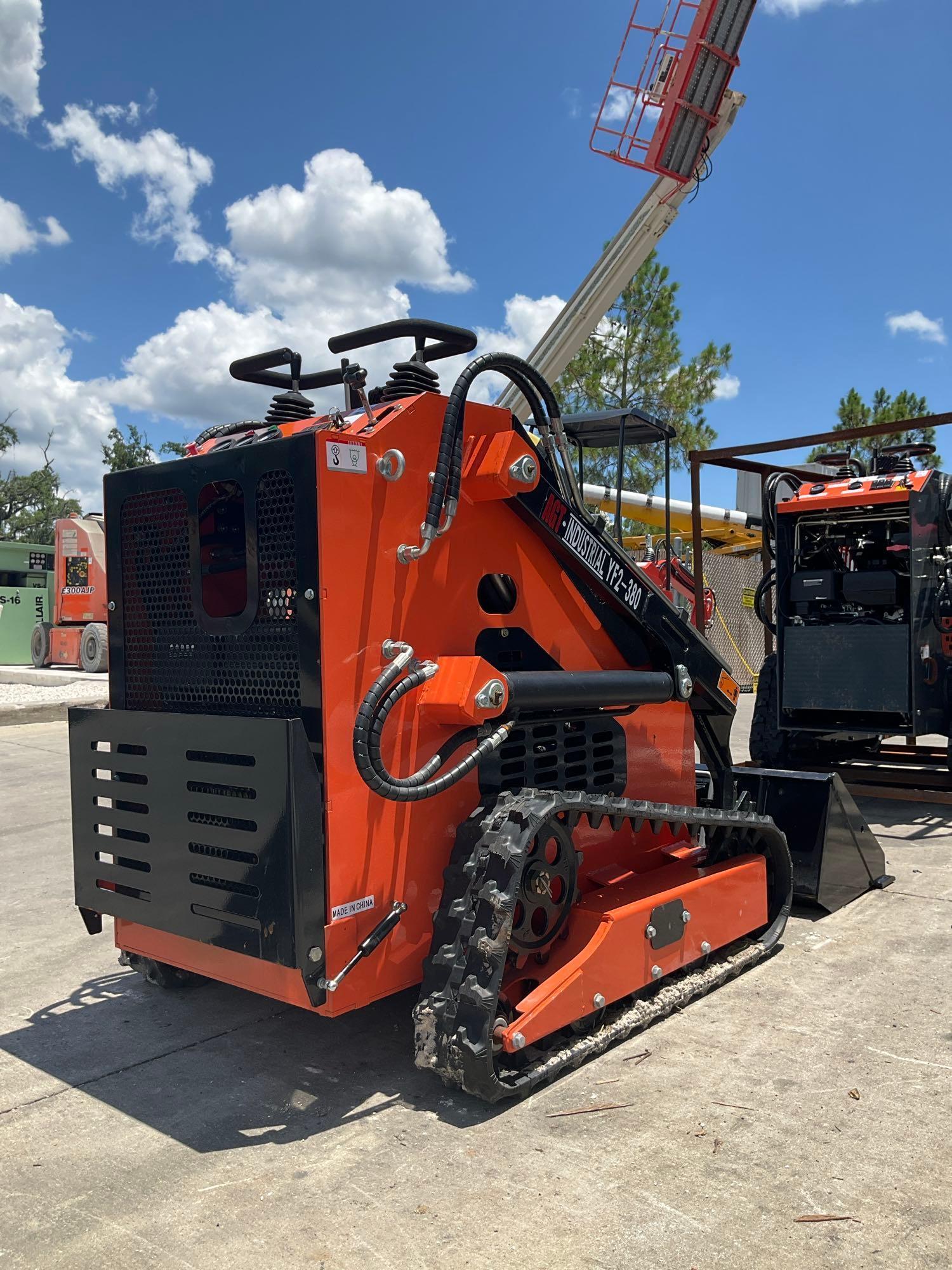 UNUSED...AGROTK MINI SKID STEER LOADER MODEL AGT-YF2-380, GAS POWERED, ELECTRIC START, RUBBER TRA...
