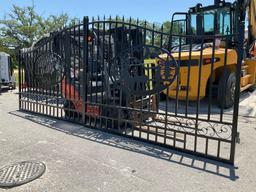 SET OF UNUSED GREAT BEAR 20FT BI PARTING WROUGHT IRON GATES, 10FT EACH PIECE (20' TOTAL WIDTH). 2...