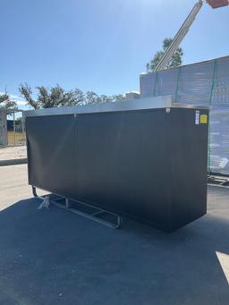 UNUSED CHERY STEELMAN...STAINLESS STEEL WORK BENCH, APPROX 7FT, 20DRAWERS, KEYS TO LOCK,...ALUMIN...