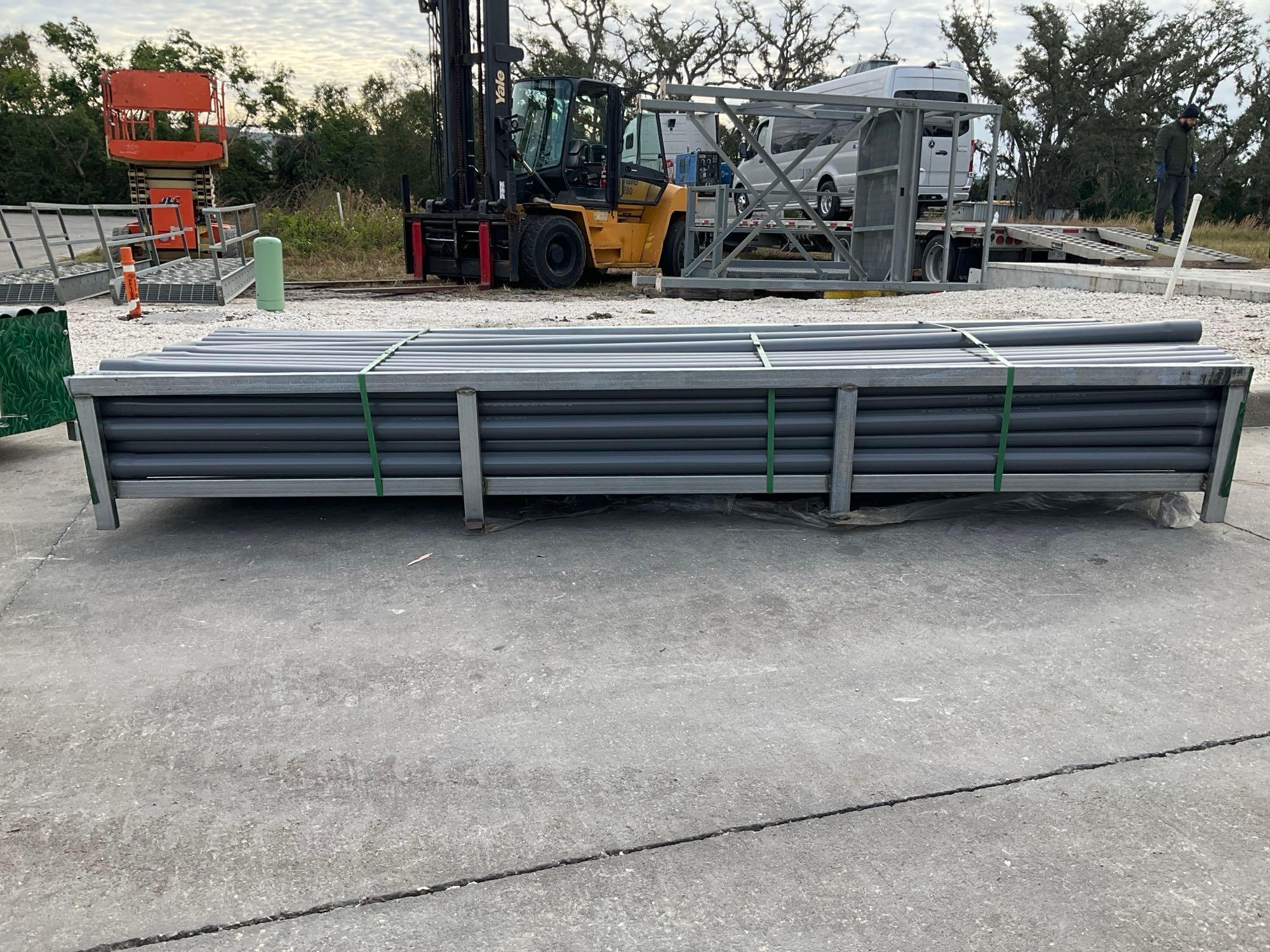 UNUSED UPVC RIGID NON-METALLIC CONDUIT, APPROX 2-1/2in x 10FT, APPROX 68 IN BUNDLE