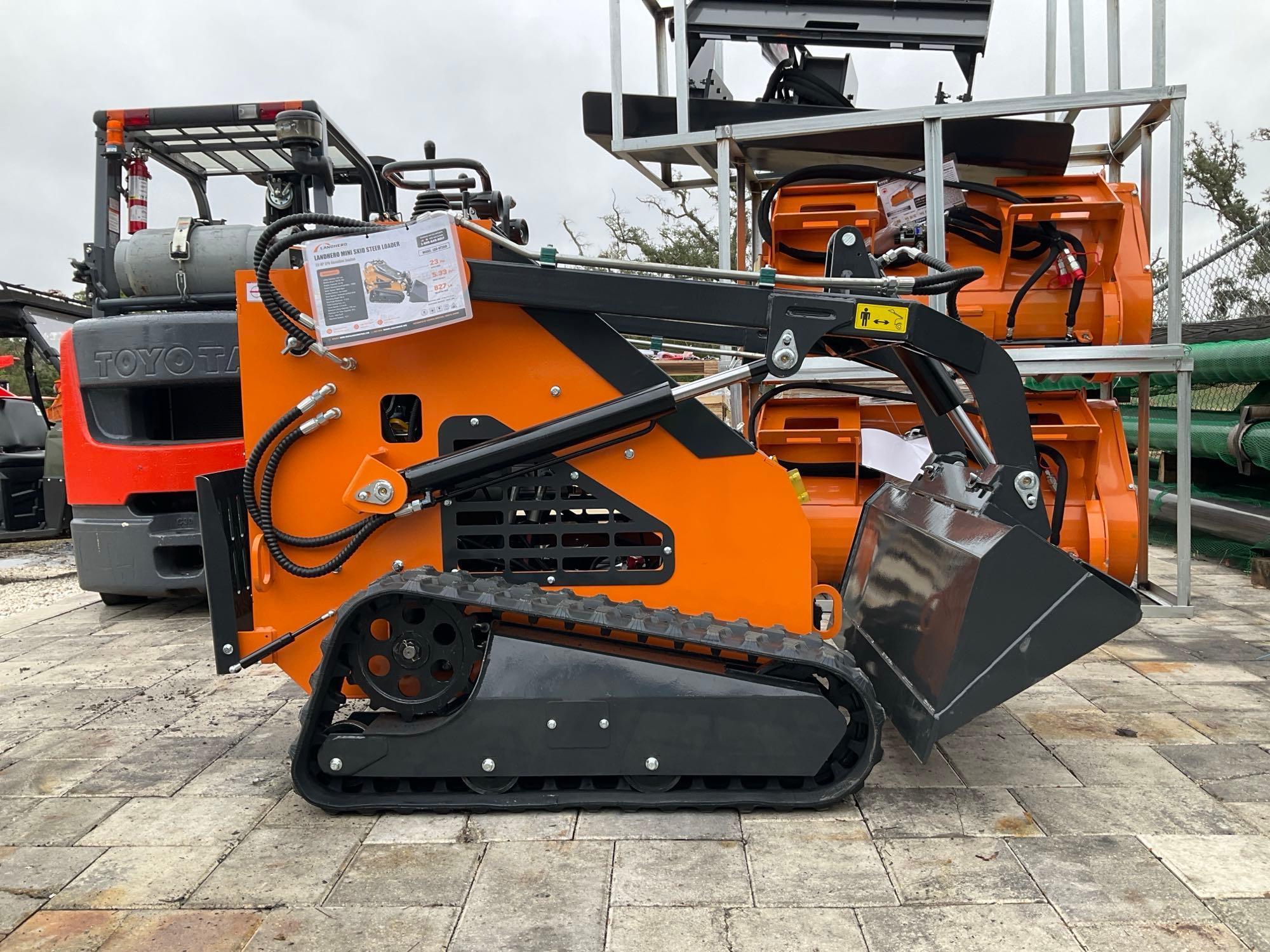 UNUSED LANDHONOR MINI SKID STEER LOADER MODEL LDH-HT-380, GAS POWERED, ELECTRIC START, RUBBER TRA...