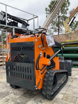 UNUSED LANDHONOR MINI SKID STEER LOADER MODEL LDH-HT-380, GAS POWERED, ELECTRIC START, RUBBER TRA...