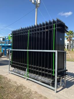 UNUSED GALVANIZED STEEL FENCE, APPROX 10FT L x 7FT H , APPROX 20PCS FENCE PANELS & APPROX 21PCS P...