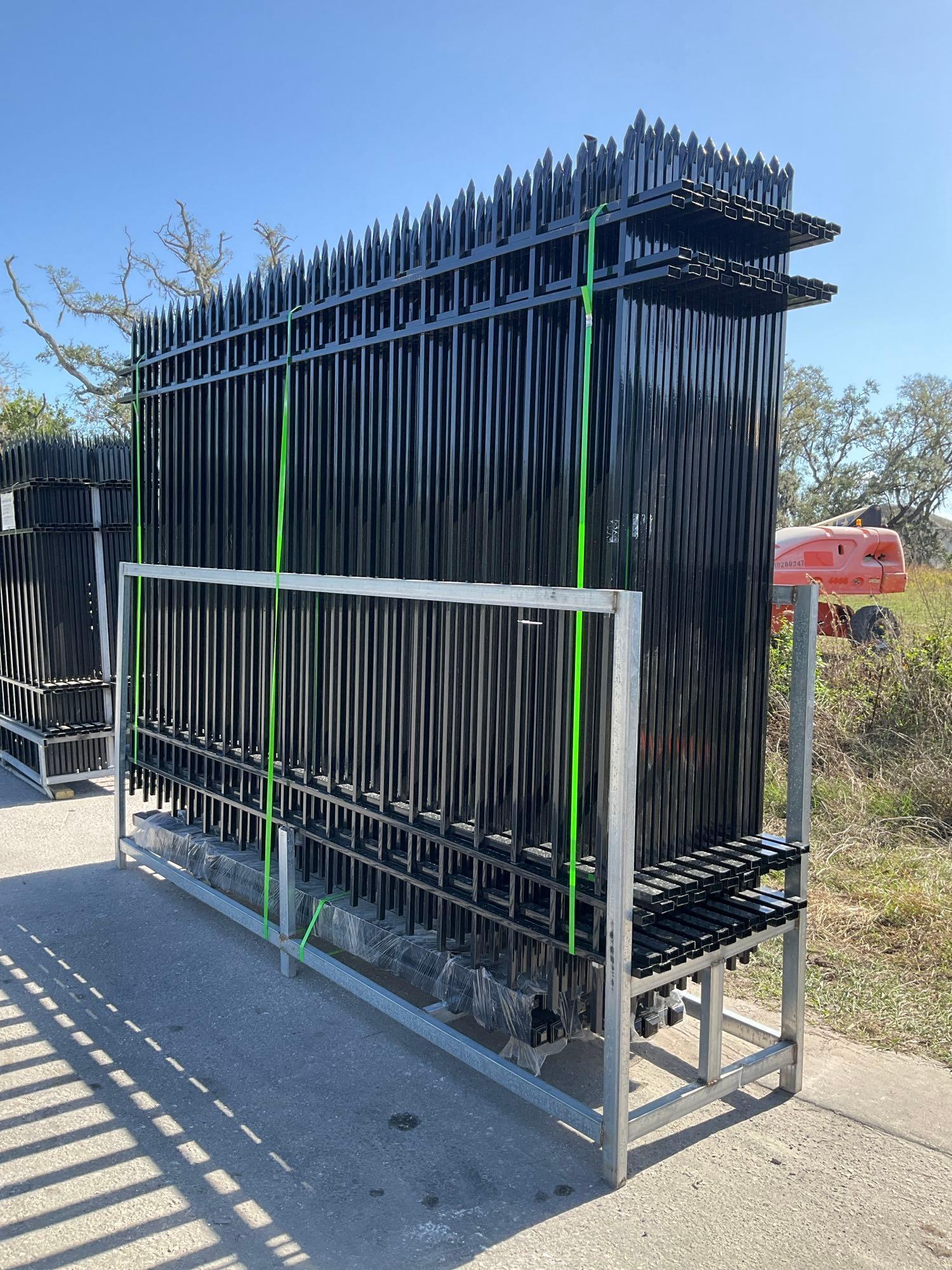 UNUSED GALVANIZED STEEL FENCE, APPROX 10FT L x 7FT H , APPROX 20PCS FENCE PANELS & APPROX 21PCS P...