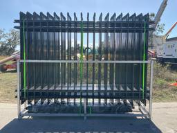 UNUSED GALVANIZED STEEL FENCE, APPROX 10FT L x 7FT H , APPROX 20PCS FENCE PANELS & APPROX 21PCS P...