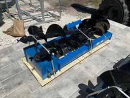 ( 1 ) UNUSED 2025 GIYI AUGER ATTACHMENT FOR SKID STEER, BITS APPROX 8in / 12in & 16in