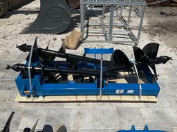 ( 1 ) UNUSED 2025 GIYI AUGER ATTACHMENT FOR SKID STEER, BITS APPROX 8in / 12in & 16in