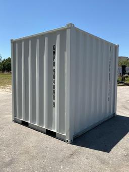 UNUSED 2025 8FT OFFICE / STORAGE CONTAINER, FORK POCKETS WITH SIDE DOOR ENTRANCE & SIDE WINDOW, A...