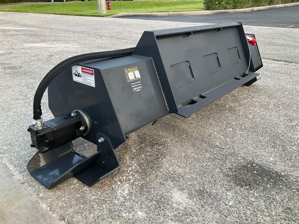 UNUSED 2025 WOLVERINE TILLER ATTACHMENT MODEL TL-12-72W FOR UNIVERSAL SKID STEER, APPROX 72in W (...