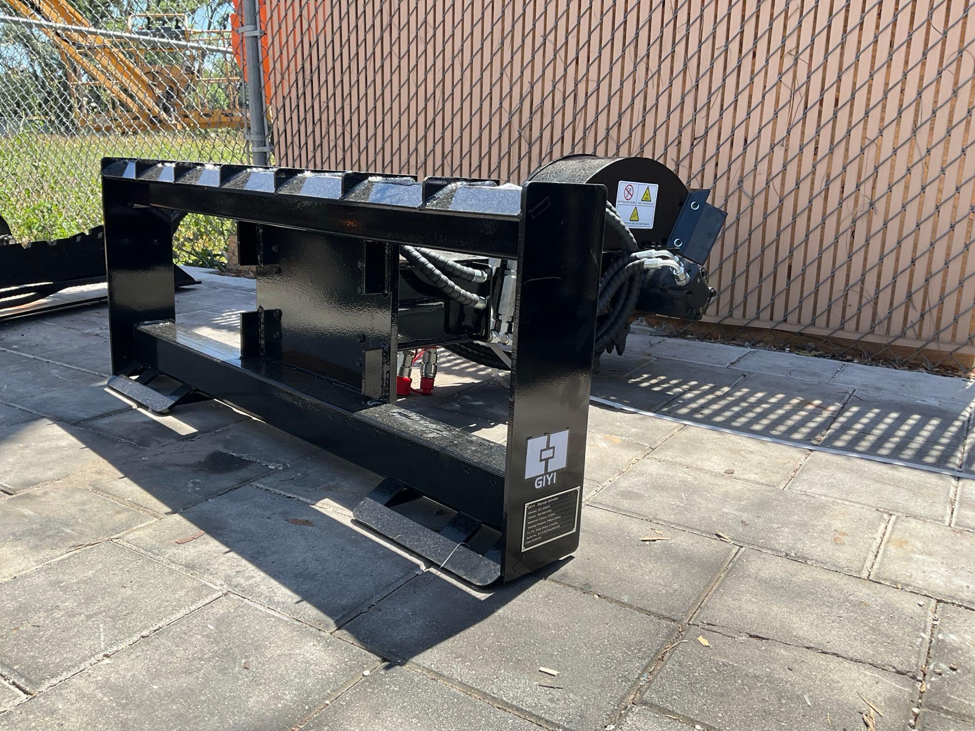 ( 1 ) UNUSED 2025GIYI STUMP GRINDER ATTACHMENT MODEL GY-SG45 FOR SKID STEER