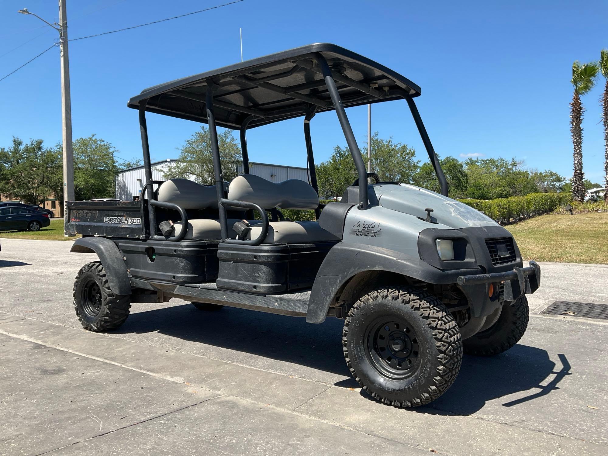 2019 CLUB CAR CARRYALL 1700 4x4 INTELLITRAK , DIESEL, CREW CAB,MANUAL DUMP BED, HITCH, BILL OF SALE