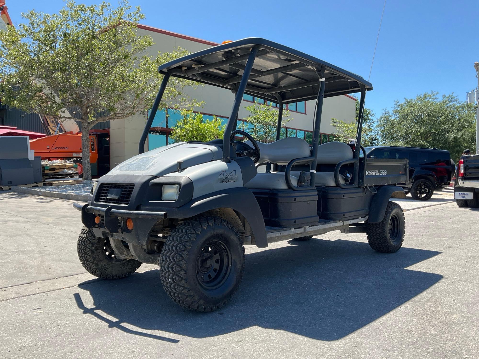 2019 CLUB CAR CARRYALL 1700 4x4 INTELLITRAK , DIESEL, CREW CAB,MANUAL DUMP BED, HITCH, BILL OF SALE