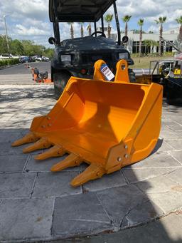 ( 1 ) UNUSED 2025 CAT 305 BUCKET W/TEETH ATTACHMENT APPROX 24in