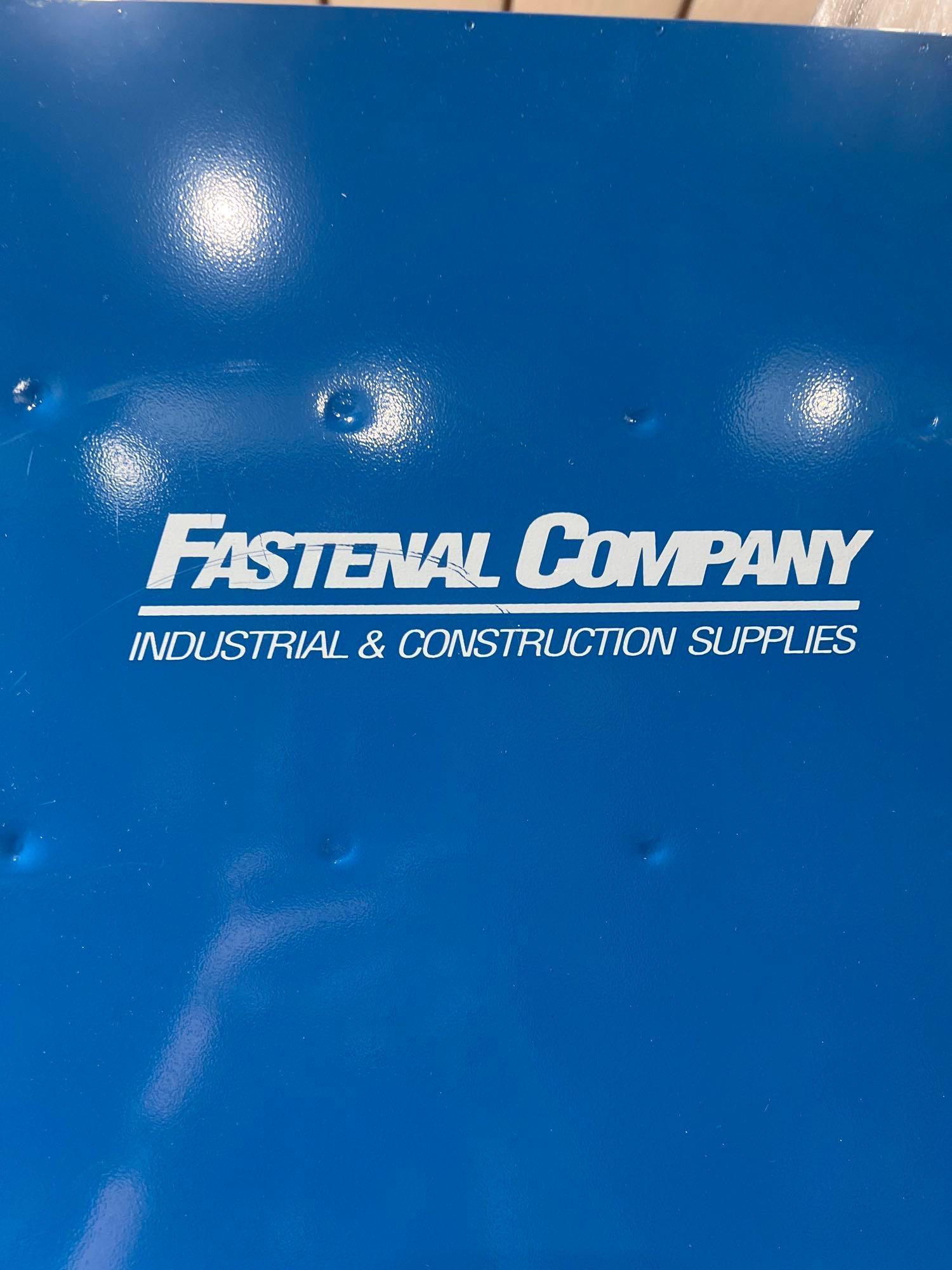 ( 2 ) FASTENAL METAL INDUSTRIAL PARTS BINS; APPROXIMATELY 34 IN L X 12 IN W X 72 IN T; CONTENTS