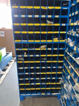 ( 2 ) FASTENAL METAL INDUSTRIAL PARTS BINS; APPROXIMATELY 34 IN L X 12 IN W X 72 IN T; CONTENTS