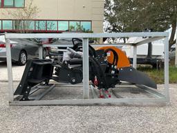 UNUSED 2025 STUMP GRINDER ATTACHMENT MODEL SG-13-08D FOR UNIVERSAL SKID STEER, REMOTE CONTROL INC...