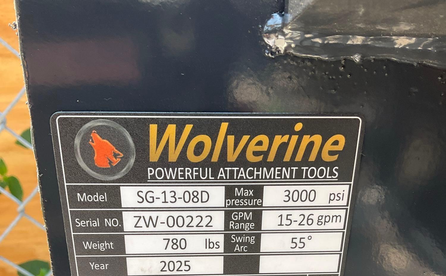 UNUSED 2025 STUMP GRINDER ATTACHMENT MODEL SG-13-08D FOR UNIVERSAL SKID STEER, REMOTE CONTROL INC...