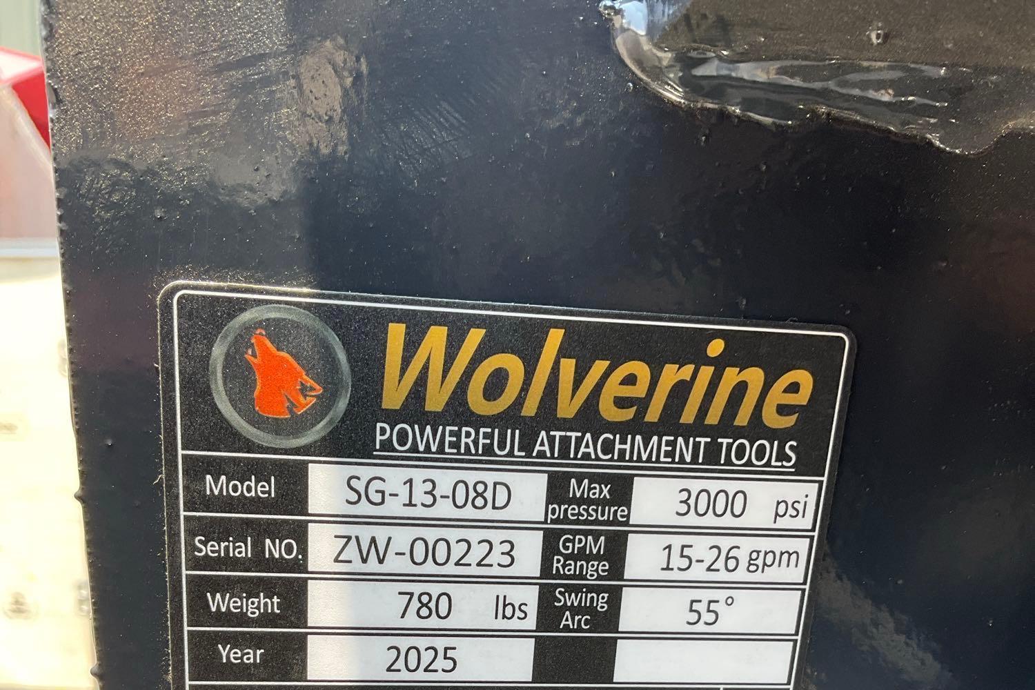 UNUSED 2025 STUMP GRINDER ATTACHMENT MODEL SG-13-08D FOR UNIVERSAL SKID STEER, REMOTE CONTROL INC...
