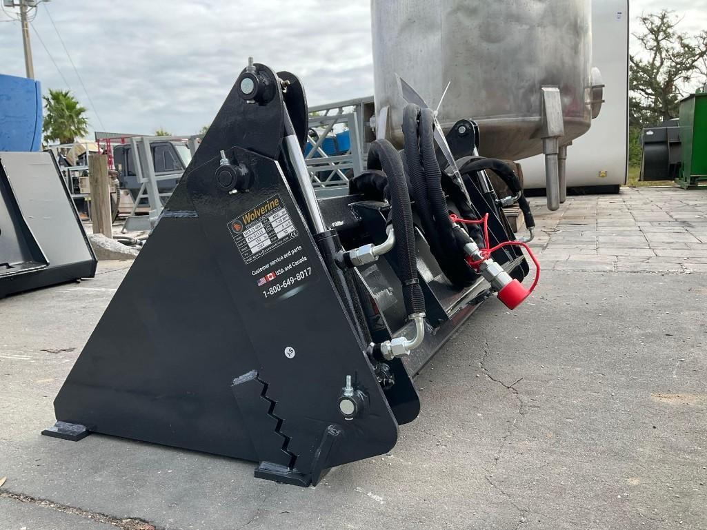 UNUSED 2025 WOLVERINE MINI COMBINATION BUCKET ATTACHMENT MODEL MCB-11-48W FOR SKID STEER, APPROX ...