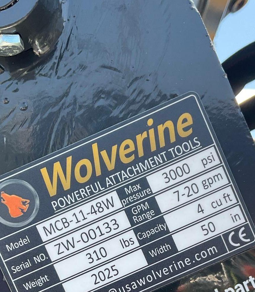 UNUSED 2025 WOLVERINE MINI COMBINATION BUCKET ATTACHMENT MODEL MCB-11-48W FOR SKID STEER, APPROX ...