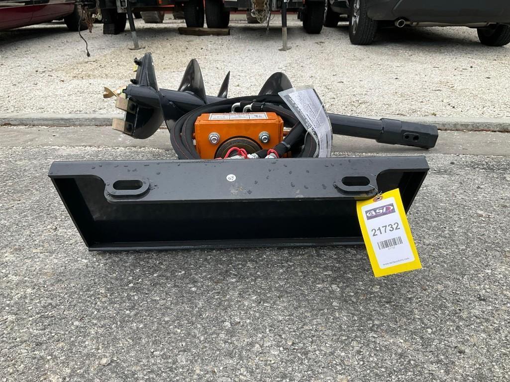 UNUSED 2025 WOLVERINE AUGER DRIVE & BIT ATTACHMENT MODEL MAD-12-12D FOR MINI SKID STEER