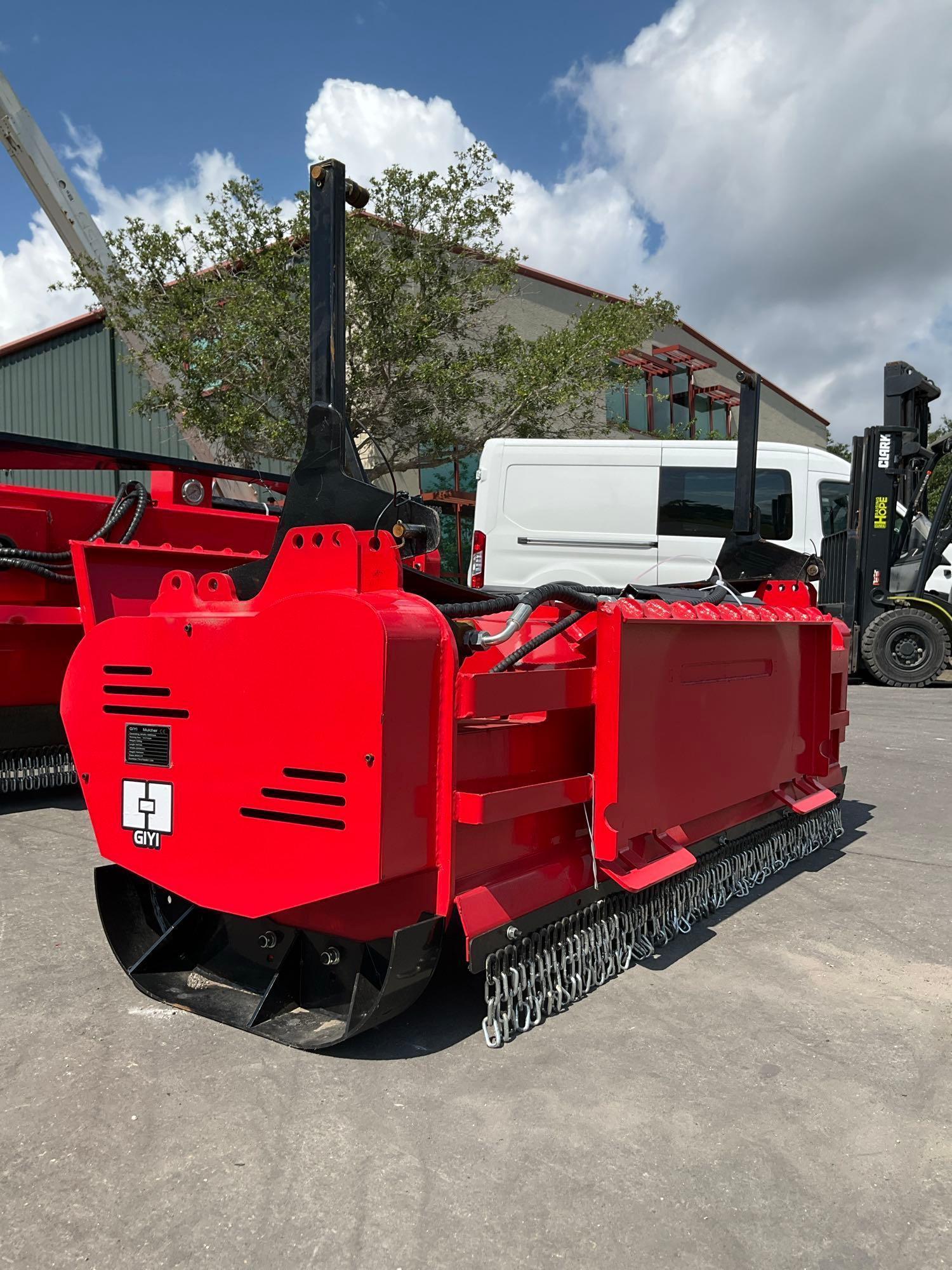 ( 1 ) UNUSED 2025 GIYI STANDARD FLOW FORESTRY MULCHER ATTACHMENT FOR UNIVERSAL SKID STEER, APPROX