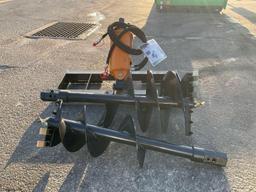 UNUSED 2025 AUGER DRIVE & BIT ATTACHMENT MODEL ADB-13-1218R FOR UNIVERSAL SKID STEER, 12in & 18in
