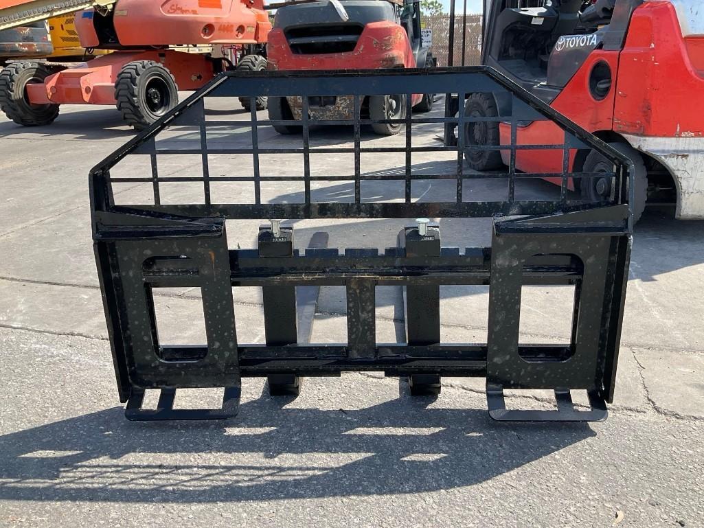 UNUSED 2025 GIYI FORK ATTACHMENT FOR SKID STEER , FORKS APPROX 60in LONG ( PLEASE NOTE STOCK PHOTOS