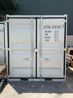12FT OFFICE / STORAGE CONTAINER, FORK POCKETS WITH SIDE DOOR ENTRANCE & SIDE WINDOW