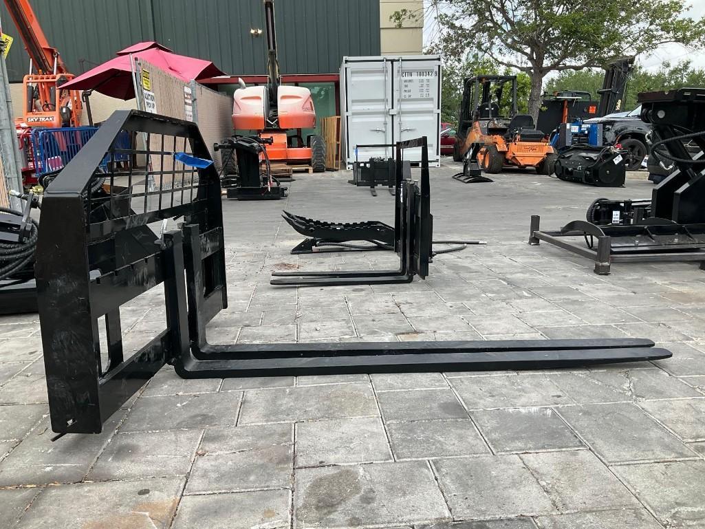 UNUSED 2025 GIYI FORK ATTACHMENT FOR SKID STEER , FORKS APPROX 60in LONG