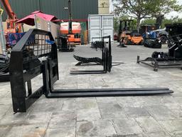 UNUSED 2025 GIYI FORK ATTACHMENT FOR SKID STEER , FORKS APPROX 60in LONG