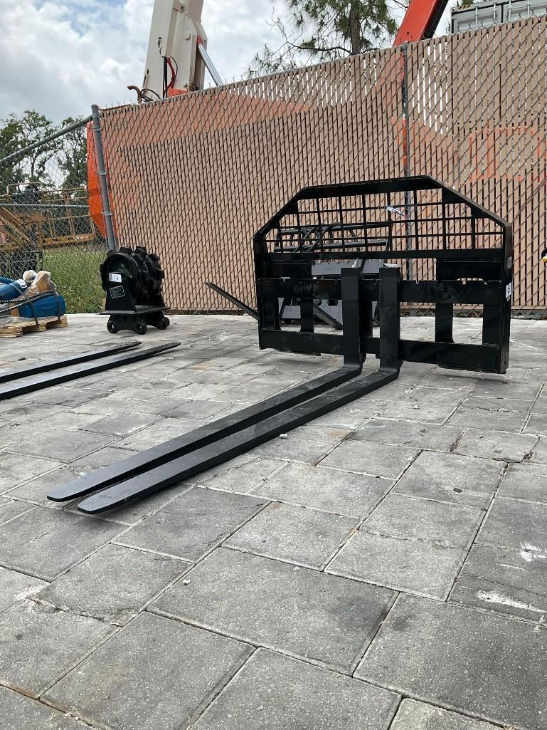 UNUSED 2025 GIYI FORK ATTACHMENT FOR SKID STEER , FORKS APPROX 60in LONG