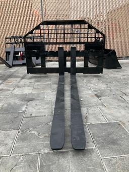 UNUSED 2025 GIYI FORK ATTACHMENT FOR SKID STEER , FORKS APPROX 60in LONG