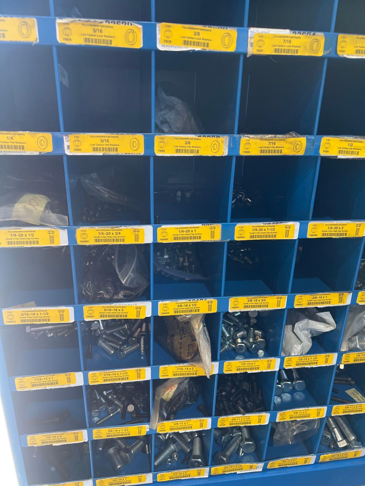 ( 2 ) FASTENAL METAL INDUSTRIAL PARTS CABINETS; APPROXIMATELY 34 IN L X 12 IN W X 72 IN T; CONTENTS