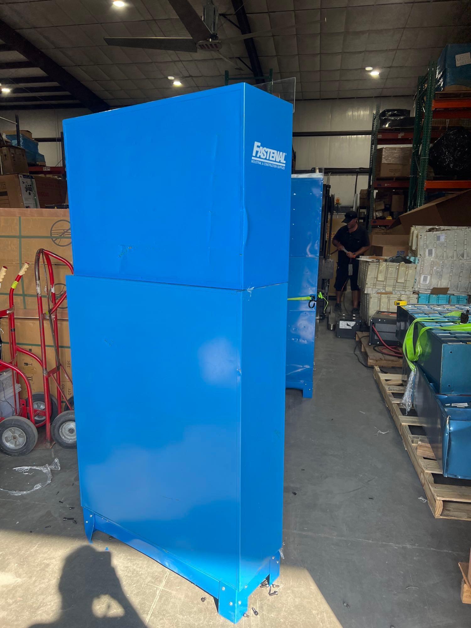 ( 2 ) FASTENAL METAL INDUSTRIAL PARTS CABINETS; APPROXIMATELY 34 IN L X 12 IN W X 72 IN T; CONTENTS