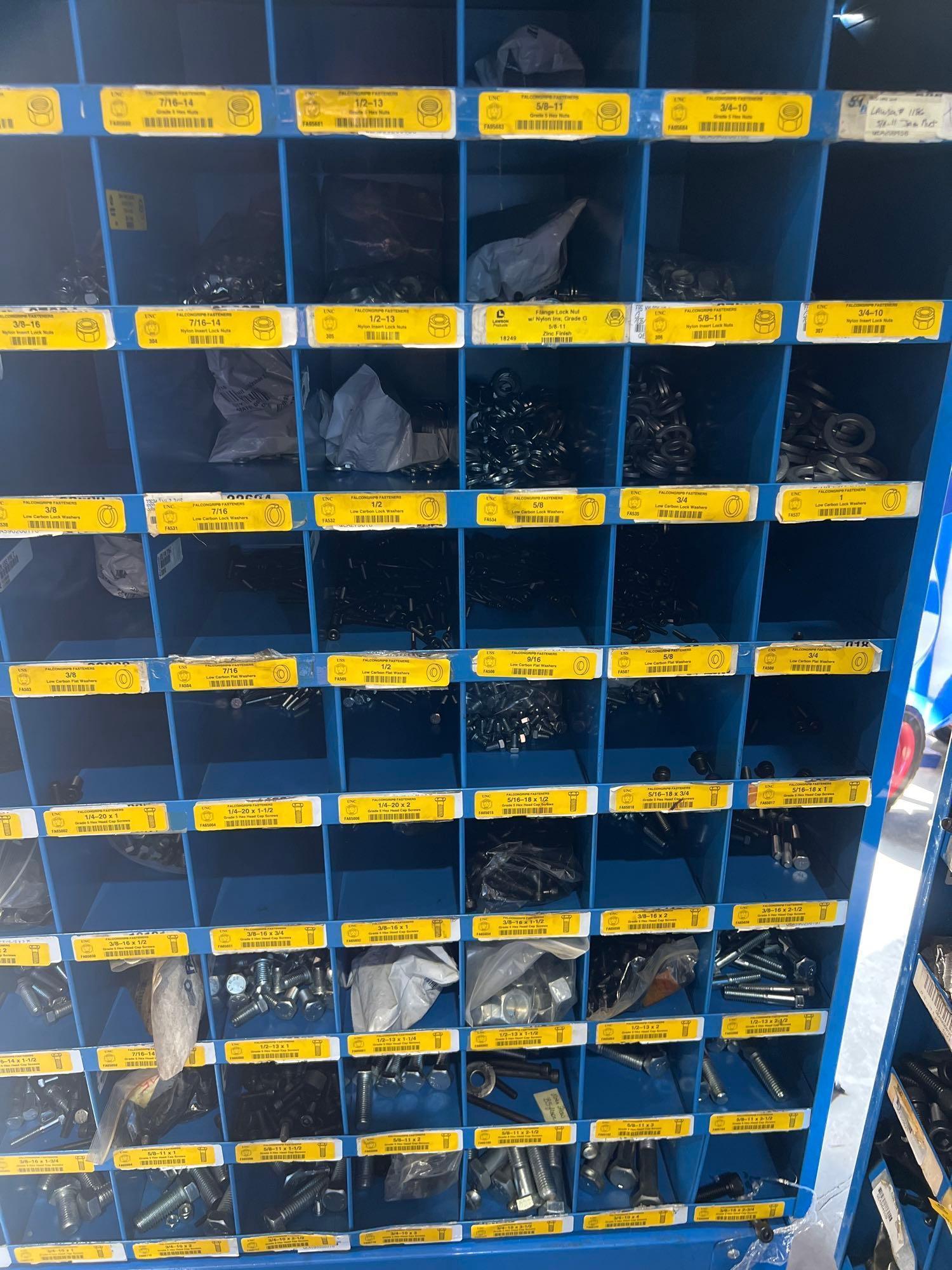 ( 2 ) FASTENAL METAL INDUSTRIAL PARTS CABINETS; APPROXIMATELY 34 IN L X 12 IN W X 72 IN T; CONTENTS