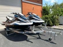 ( 2 ) 2019 YAMAHA FX CRUSER WAVERUNNERS W/ TRITON LT TRAILER , LOW HRS SHOWING
