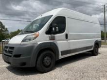 2017 RAM PROMASTER 2500 HIGHROOF TRADESMAN CARGO VAN W/ SLIDING SIDE DOOR, GAS POWERED AUTOMATIC,...