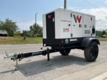 WACKER NEUSON G25 GENERATOR, DIESEL, TRAILER MOUNTED, LOW HRS SHOWING, APPROX 20/25 -15/15 KW/KVA...